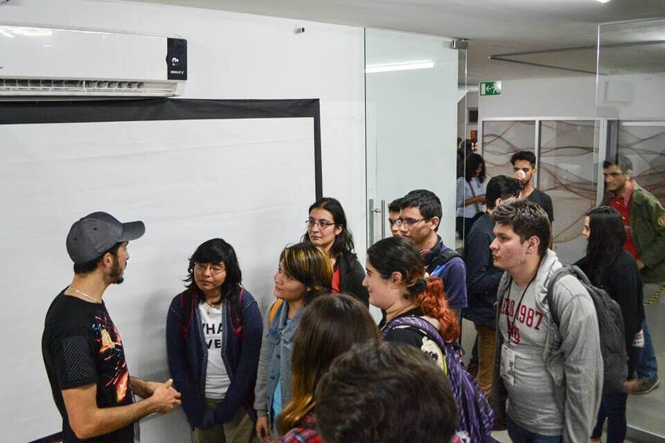 Alex Kong leading a career workshop with students